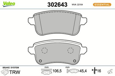 BREMSBELAGSATZ SCHEIBENBREMSE