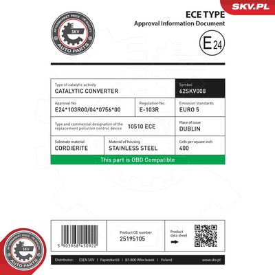 Katalyzátor ESEN SKV 62SKV008