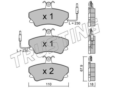 TRUSTING 071.0 Тормозные колодки и сигнализаторы для RENAULT ESPACE II (J/S63_) 2.1 TD (J633, J634, J/S635, J/S63D) TRUSTING 071.0 Тормозные колодки и сигнализаторы для RENAULT ESPACE II (J/S63_) 2.1 TD (J633, J634, J/S635, J/S63D)