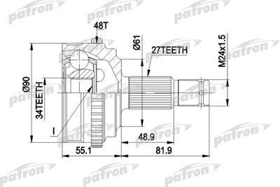 Шарнирный комплект, приводной вал PATRON PCV1222 для FIAT ULYSSE