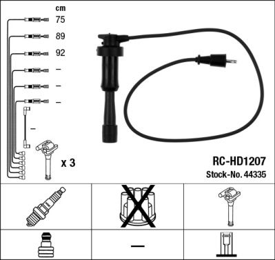 Комплект проводов зажигания NGK 44335 для KIA CARNIVAL