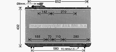 Радиатор, охлаждение двигателя AVA QUALITY COOLING TO2297 для TOYOTA RAV 4