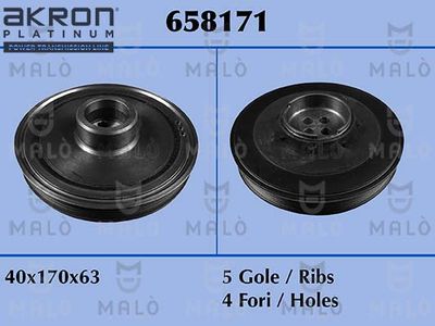 AKRON-MALÒ 658171 Шкив коленвала для MINI MINI PACEMAN (R61)
