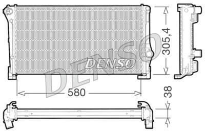 DENSO DRM09107 Радиатор охлаждения двигателя  для FIAT IDEA (Фиат Идеа)