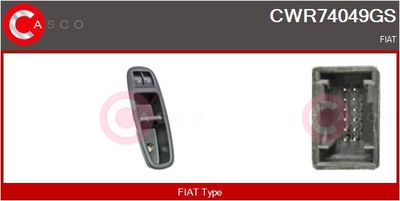 Выключатель, стеклолодъемник CASCO CWR74049GS для FIAT 500L