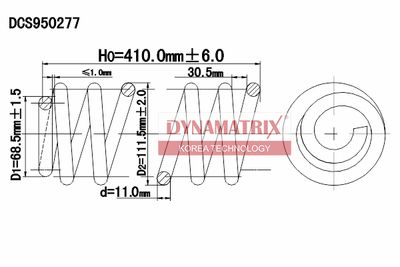 Пружина ходовой части DYNAMATRIX DCS950277 для VW PASSAT