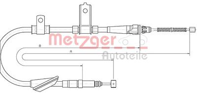 Тросик, cтояночный тормоз METZGER 10.5156 для LAND ROVER FREELANDER