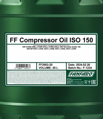 FANFARO Compressor Oil ISO 150 20L