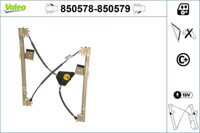 стъклоподемник VALEO 850578
