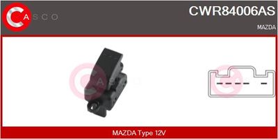 Выключатель, стеклолодъемник CASCO CWR84006AS для MAZDA 3
