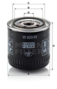 Масляный фильтр MANN-FILTER W 920/45 для JEEP COMMANDER