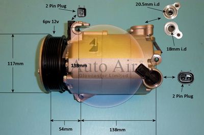 Compressor, air conditioning Auto Air Gloucester 14-2092P