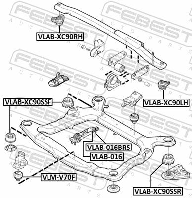 Mounting, engine VLM-V70F