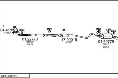 SISTEM DE ESAPAMENT MTS OPEL21029B019464