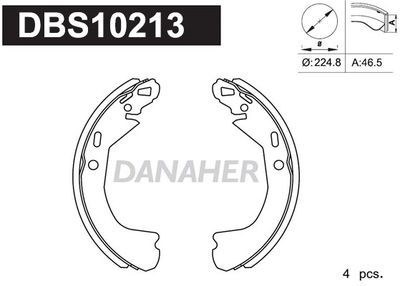 Комплект тормозных колодок DANAHER DBS10213 для PONTIAC TRANS