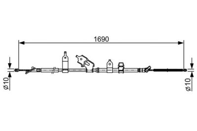Тросик, cтояночный тормоз BOSCH 1 987 482 443 для TOYOTA YARIS