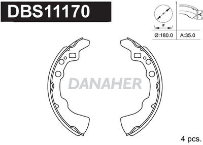 Комплект тормозных колодок DANAHER DBS11170 для DAIHATSU SPARCAR