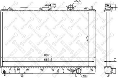 Радиатор, охлаждение двигателя STELLOX 10-25370-SX для MITSUBISHI GALANT