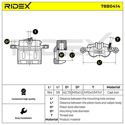 спирачен апарат RIDEX 78B0414