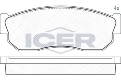 комплект спирачно феродо, дискови спирачки ICER