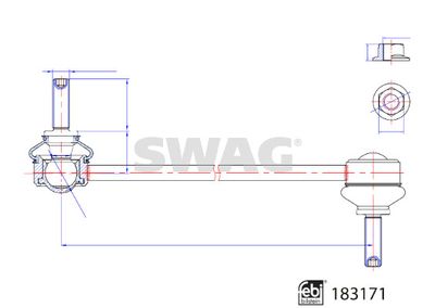 Тяга / стойка, стабилизатор SWAG 33 10 8856 для JAGUAR F-PACE