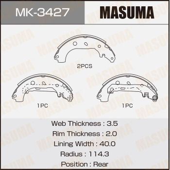 Комплект тормозных колодок MASUMA MK-3427 для MAZDA 3