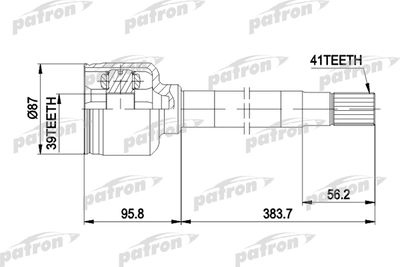 Шарнирный комплект, приводной вал PATRON PCV5014 для CITROËN JUMPER