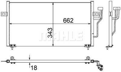 Конденсатор, кондиционер MAHLE AC 458 000S для MITSUBISHI SPACE