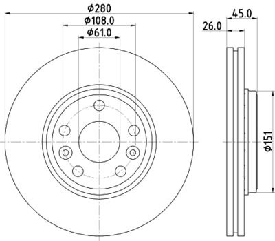Тормозной диск HELLA 8DD 355 119-691 для MERCEDES-BENZ CITAN