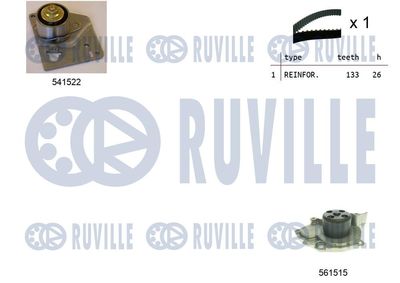 Водяной насос + комплект зубчатого ремня RUVILLE 5501282 для RENAULT GRAND SCENIC