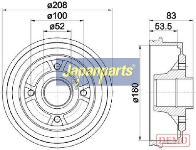 JAPANPARTS Stabdžių būgnas