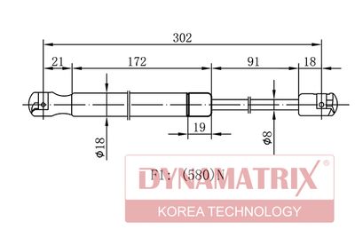 Газовая пружина, крышка багажник DYNAMATRIX DGS006957 для HYUNDAI SONATA