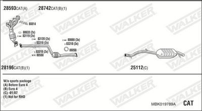 Изпускателна система WALKER MBK019789A