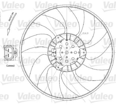 Вентилятор, охлаждение двигателя VALEO 696028 для OPEL VECTRA