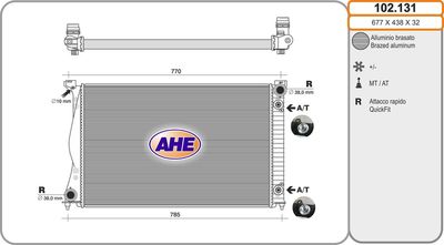 AHE 102.131 Радиатор охлаждения двигателя для AUDI A6 C6 (4F2)