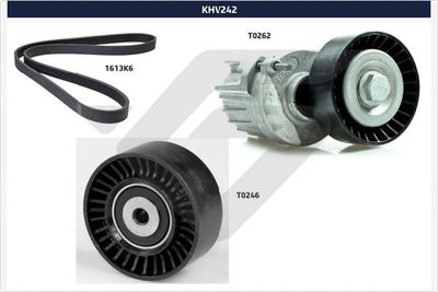 Sada žebrovaných klínových řemenů HUTCHINSON KHV 242