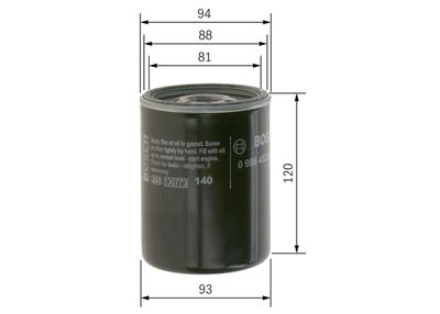 Oil Filter 0 986 452 064