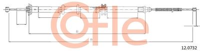 Тросик, cтояночный тормоз COFLE 92.12.0732 для FIAT FIORINO