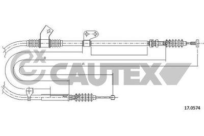 CAUTEX 761751 Трос ручного тормоза  для MAZDA 626 III Hatchback (GD) 2.0 16V