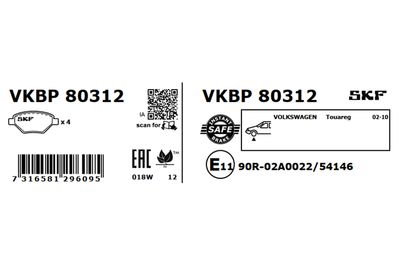 Brake Pad Set, disc brake VKBP 80312