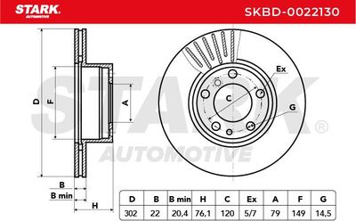 спирачен диск STARK SKBD-0022130