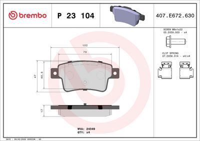 Brake Pad Set, disc brake P 23 104