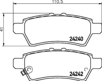 Комплект тормозных колодок, дисковый тормоз HELLA 8DB 355 028-331 для NISSAN PATHFINDER