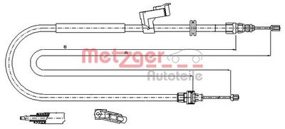 жило, ръчна спирачка METZGER AUTOTEILE 11.5494