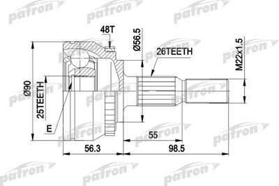 PATRON PCV1133 ШРУС  для VOLVO 850 (Вольво 850)