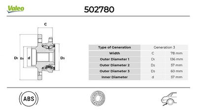RADLAGERSATZ VALEO 502780