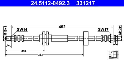 Przewód hamulcowy elastyczny ATE 24.5112-0492.3 produkt