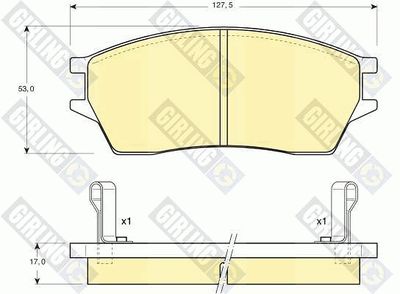 Комплект тормозных колодок, дисковый тормоз GIRLING 6131289 для HONDA PRELUDE