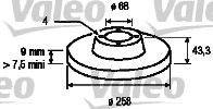 Тормозной диск VALEO 186498 для SAAB 9000