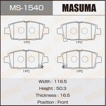 Комплект тормозных колодок MASUMA MS-1540 для TOYOTA bB